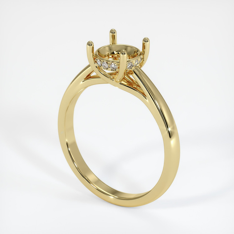 18K Yellow Gold Pave Ring Setting