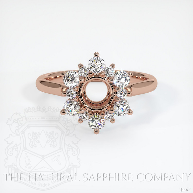 14K Rose Gold Halo Ring Setting
