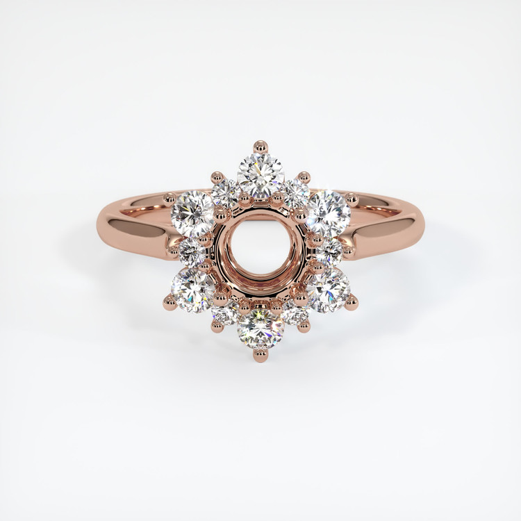 14K Rose Gold Halo Ring Setting