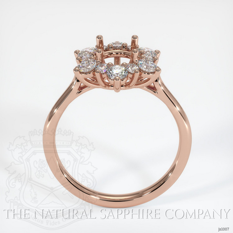 14K Rose Gold Halo Ring Setting