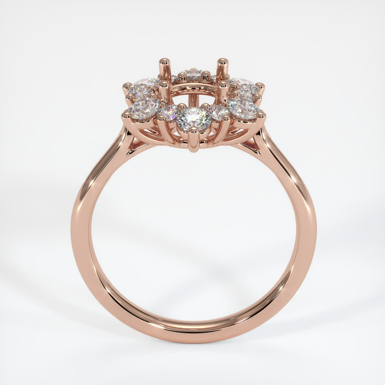 14K Rose Gold Halo Ring Setting