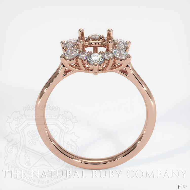 14K Rose Gold Halo Ring Setting