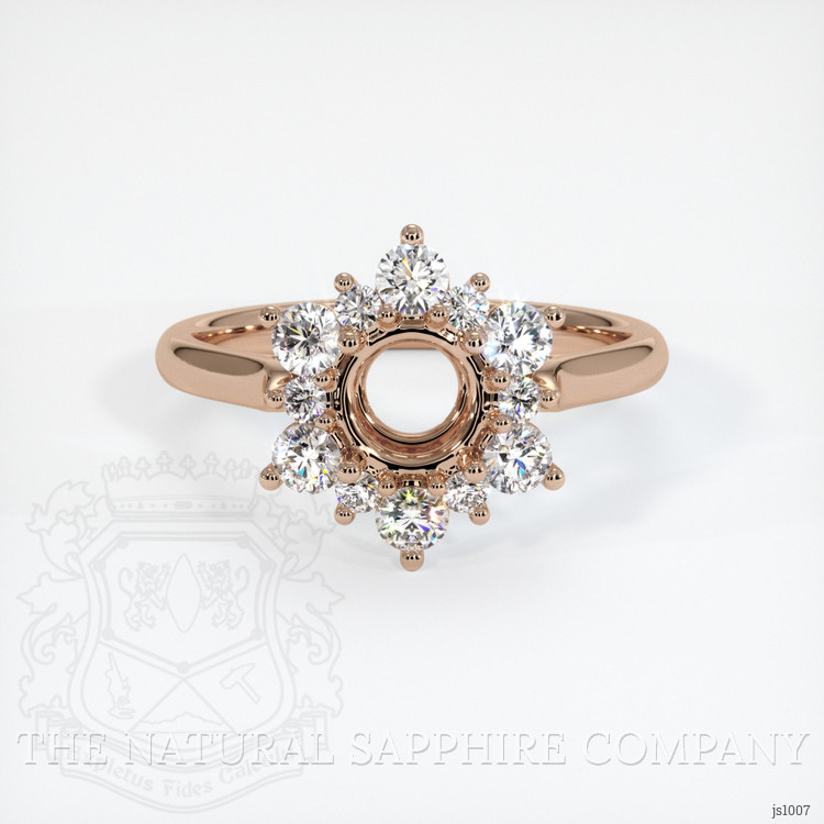18K Rose Gold Halo Ring Setting
