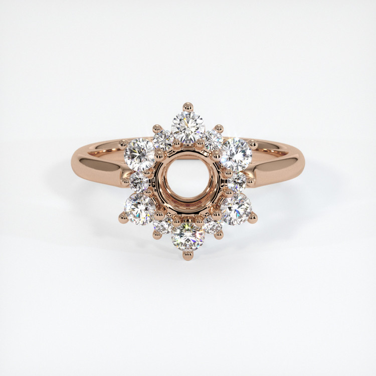 18K Rose Gold Halo Ring Setting