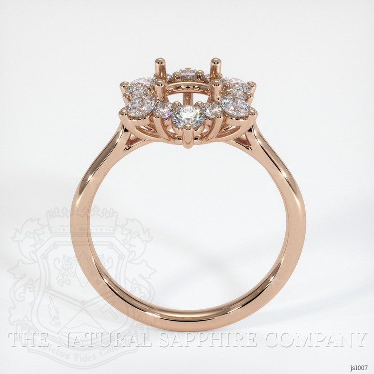 18K Rose Gold Halo Ring Setting
