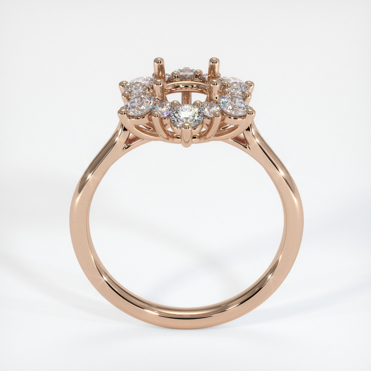 18K Rose Gold Halo Ring Setting