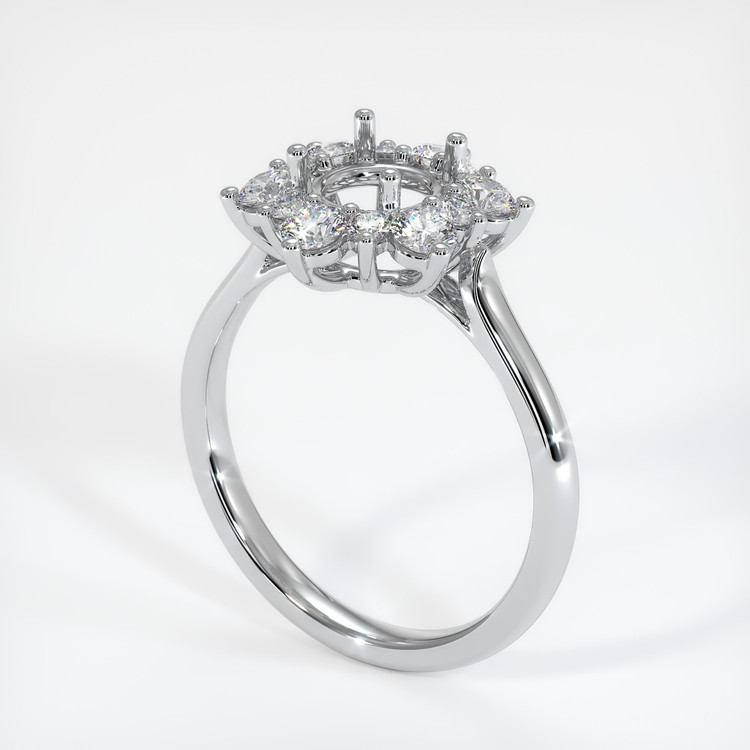 14K White Gold Halo Ring Setting