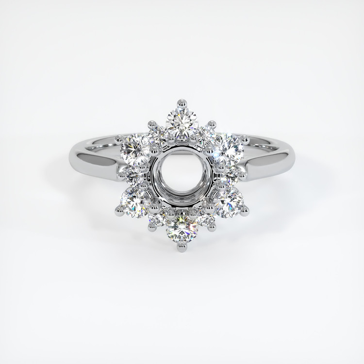 14K White Gold Halo Ring Setting