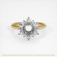 14K White & Yellow Halo Ring Setting Image