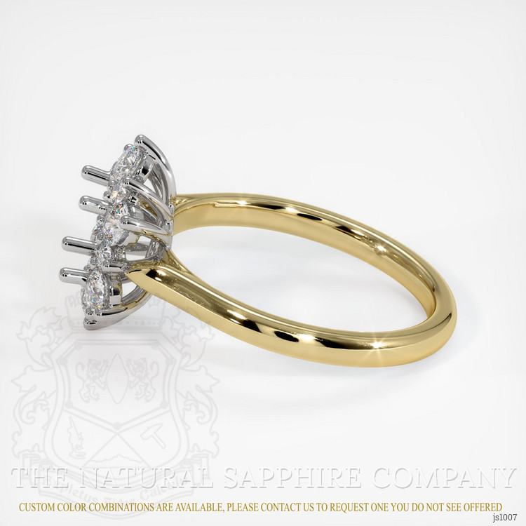 14K White & Yellow Halo Ring Setting