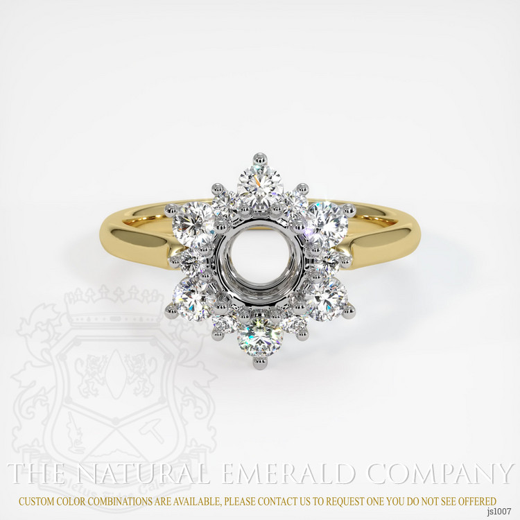 18K White & Yellow Halo Ring Setting