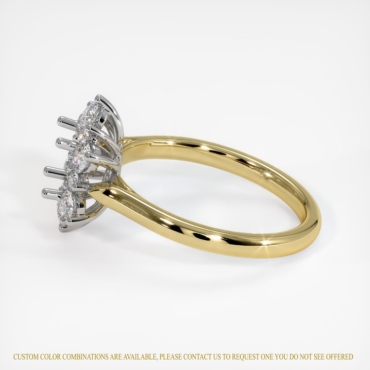 18K White & Yellow Halo Ring Setting