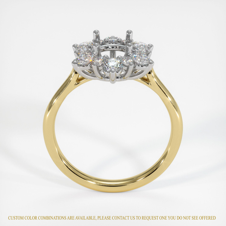 18K White & Yellow Halo Ring Setting