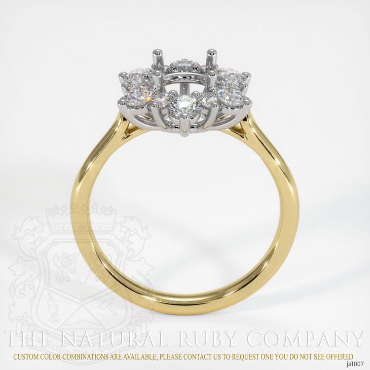 18K White & Yellow Halo Ring Setting