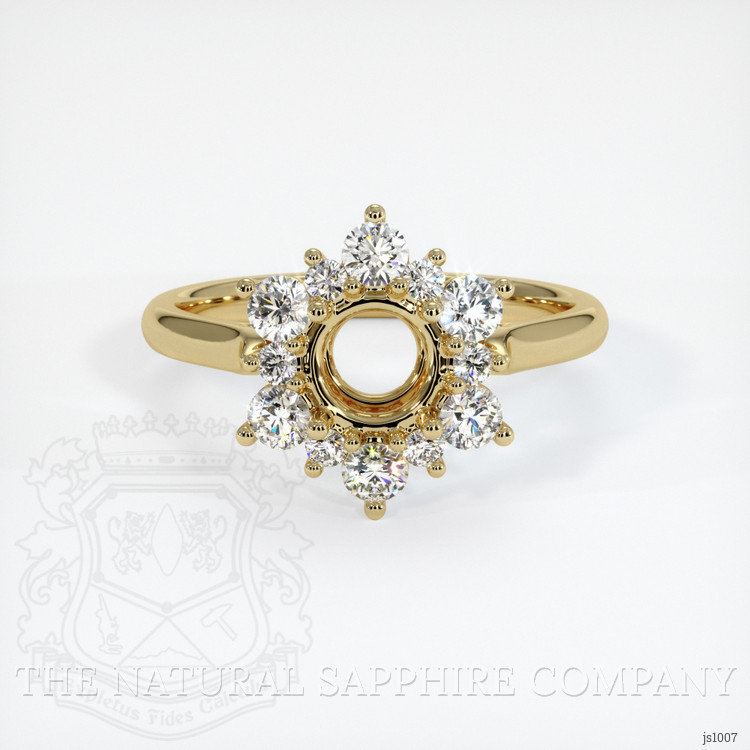 10K Yellow Gold Halo Ring Setting