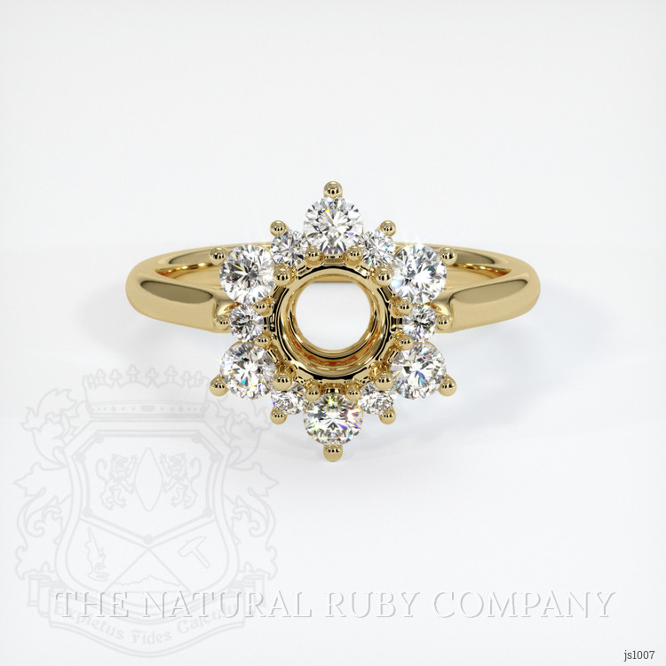 10K Yellow Gold Halo Ring Setting