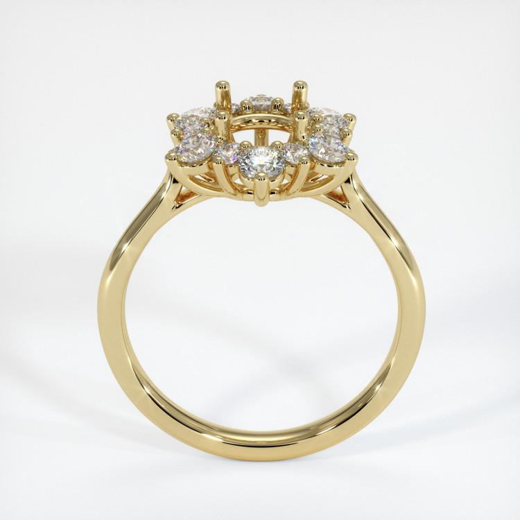 10K Yellow Gold Halo Ring Setting