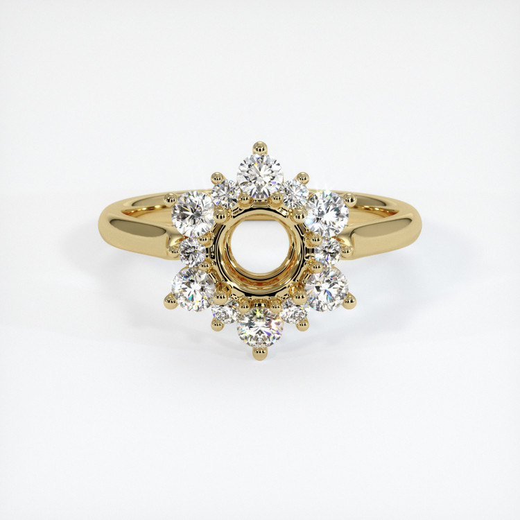 14K Yellow Gold Halo Ring Setting