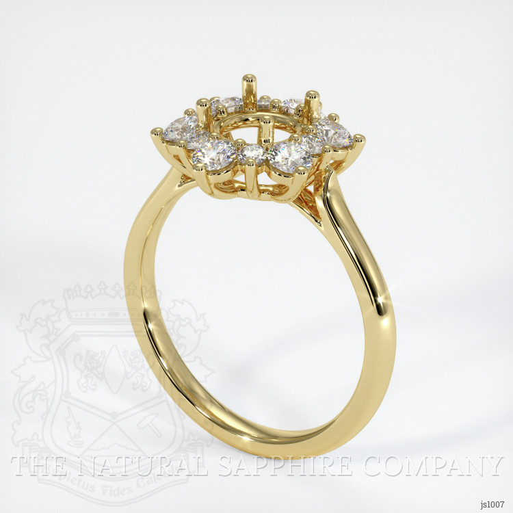 18K Yellow Gold Halo Ring Setting