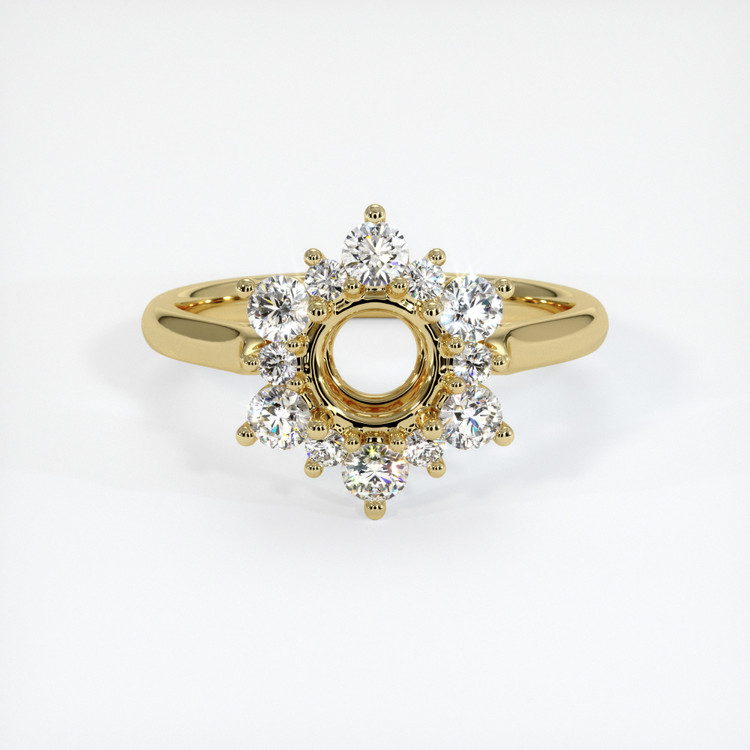 18K Yellow Gold Halo Ring Setting