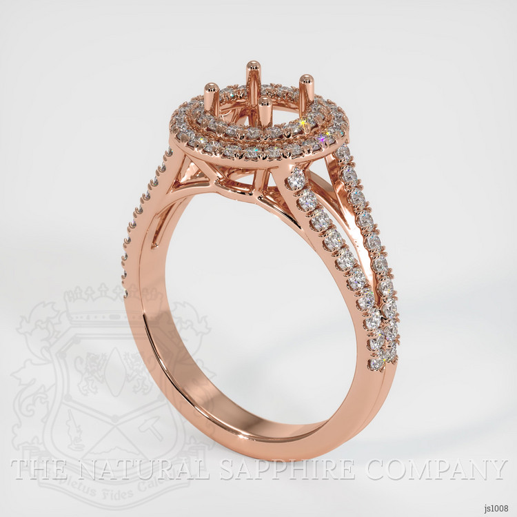 14K Rose Gold Pave Ring Setting