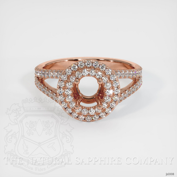 14K Rose Gold Pave Ring Setting