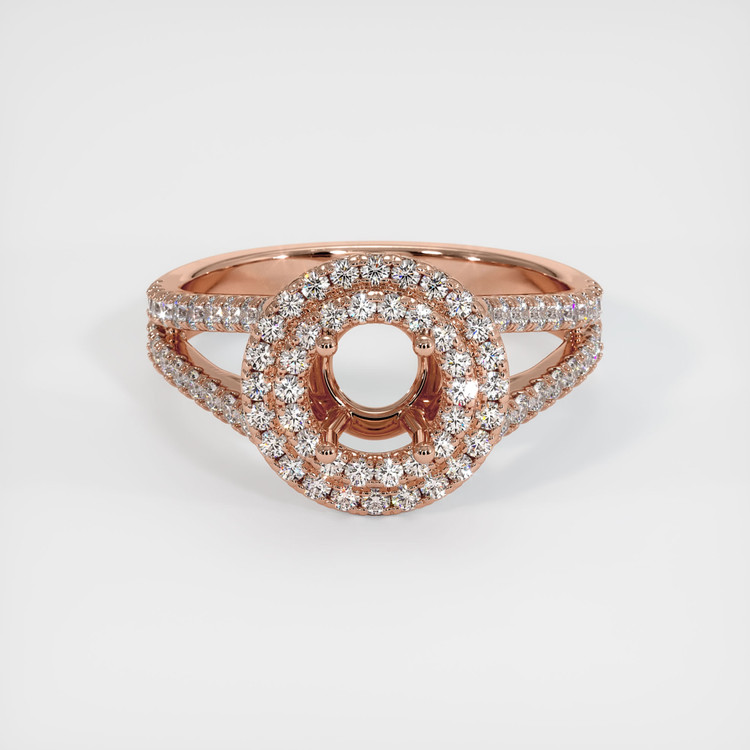 14K Rose Gold Pave Ring Setting