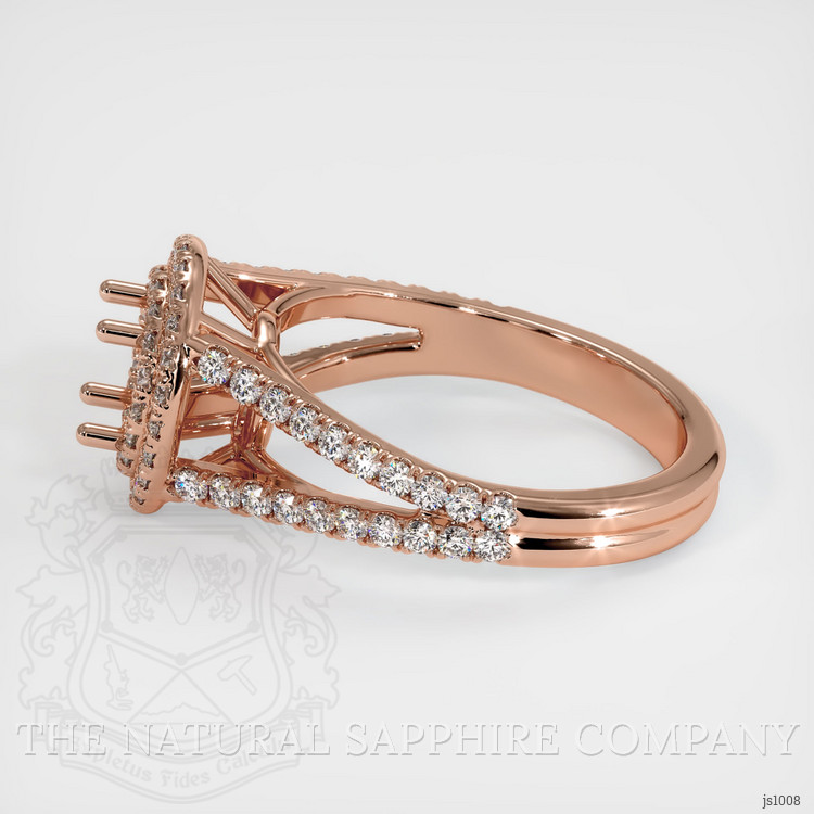 14K Rose Gold Pave Ring Setting