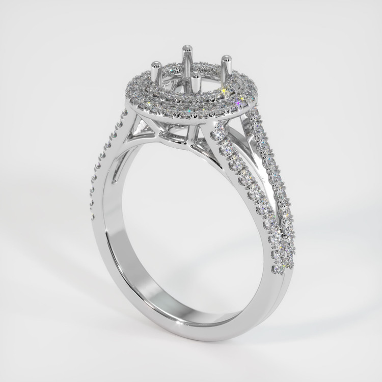 14K White Gold Pave Ring Setting