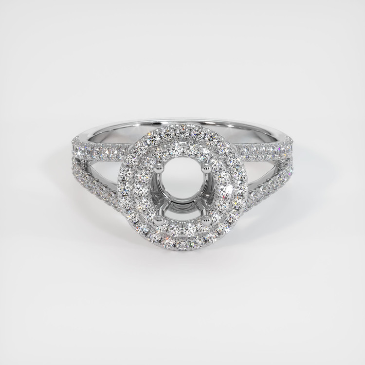 14K White Gold Pave Ring Setting