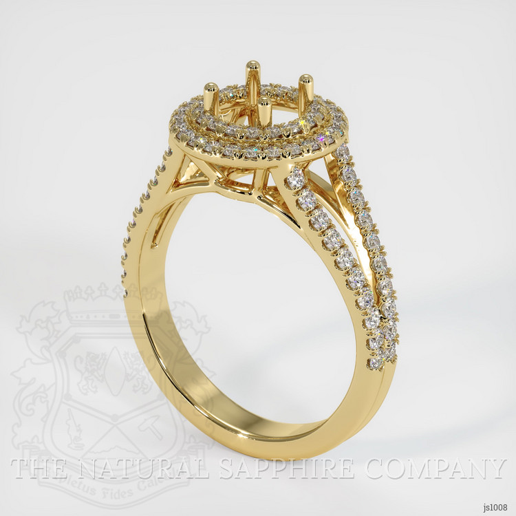 14K Yellow Gold Pave Ring Setting