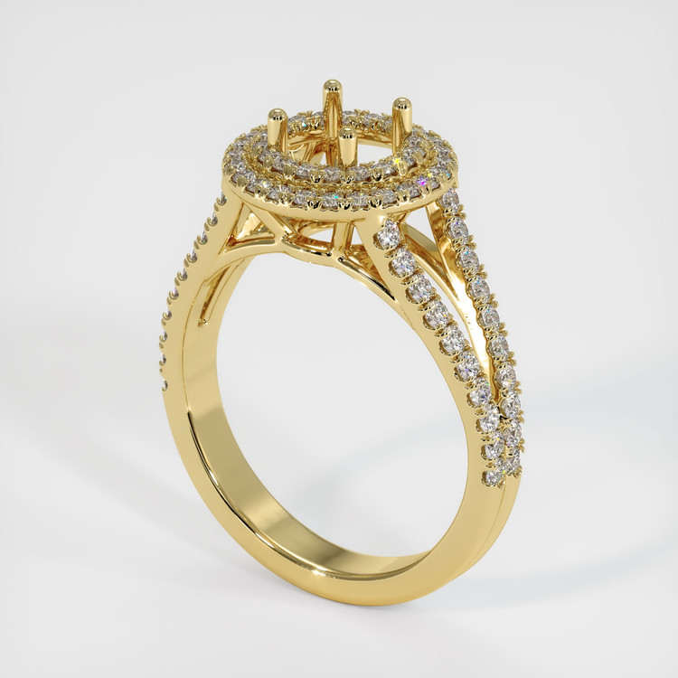 18K Yellow Gold Pave Ring Setting