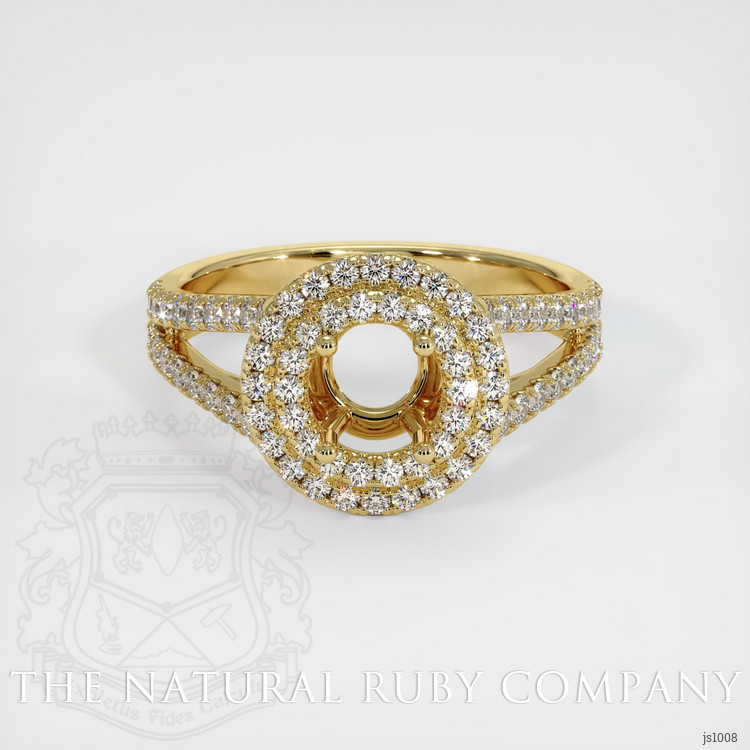 18K Yellow Gold Pave Ring Setting