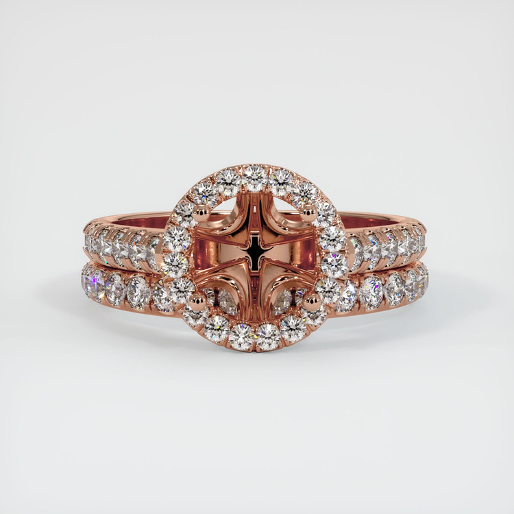 14K Rose Gold Pave Ring Setting