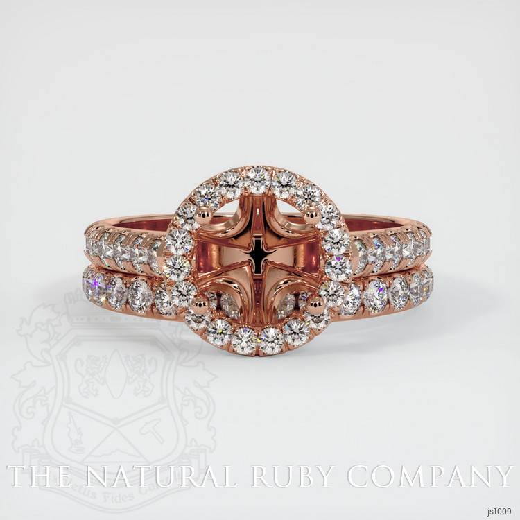 14K Rose Gold Pave Ring Setting