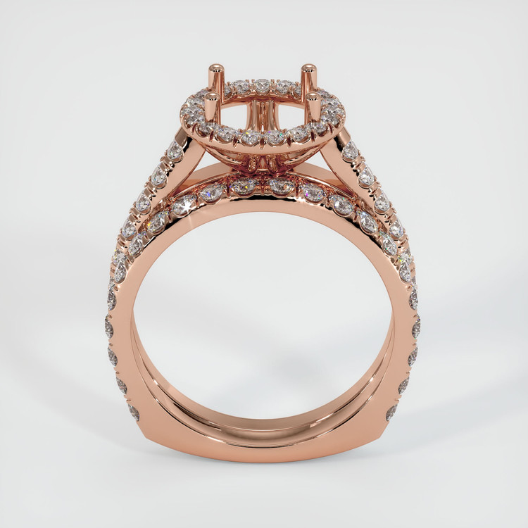 14K Rose Gold Pave Ring Setting