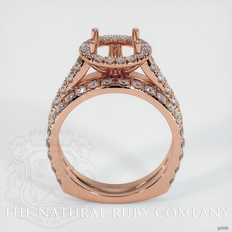 14K Rose Gold Pave Ring Setting