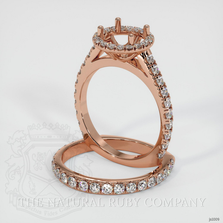 14K Rose Gold Pave Ring Setting
