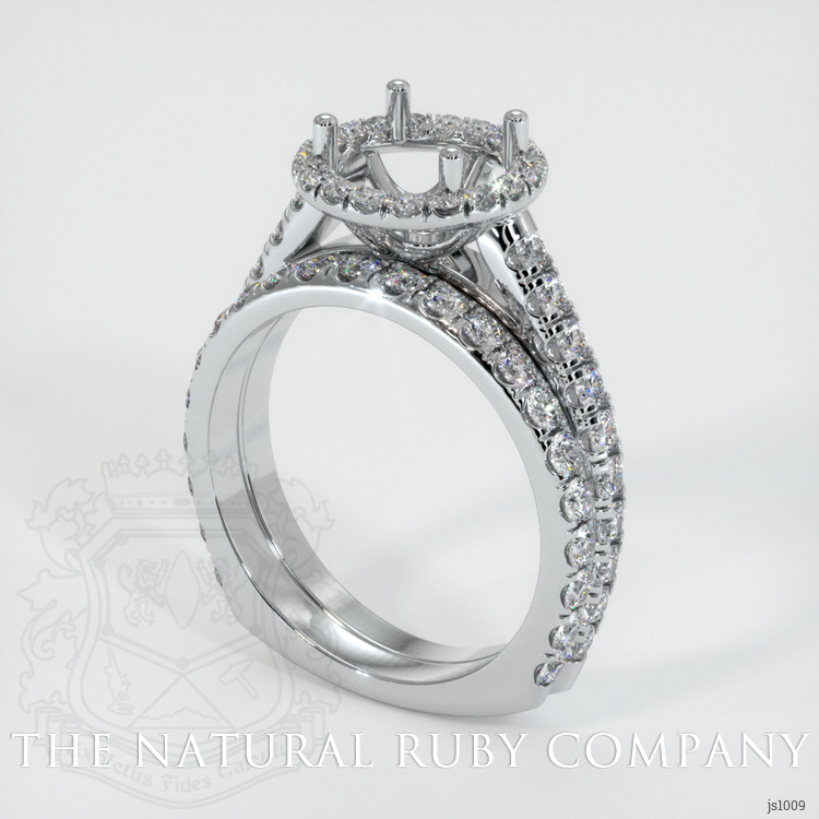 14K White Gold Pave Ring Setting
