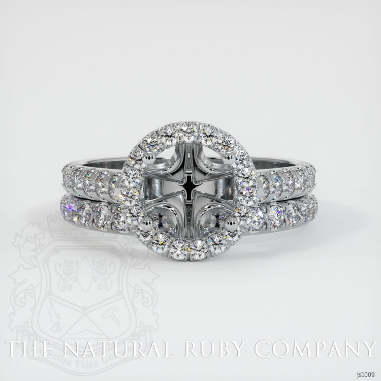 14K White Gold Pave Ring Setting