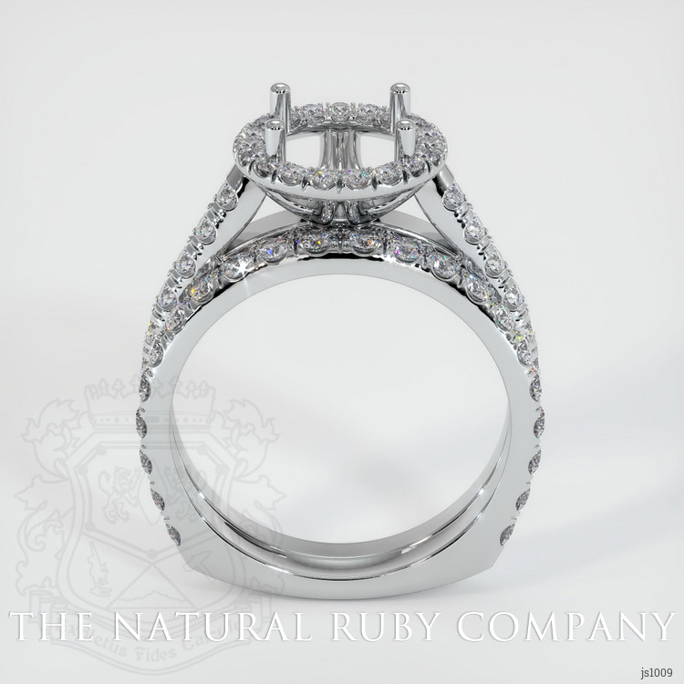 14K White Gold Pave Ring Setting