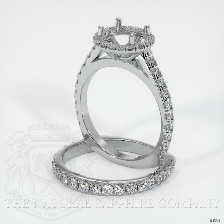 14K White Gold Pave Ring Setting