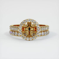 14K Yellow Gold Pave Ring Setting Image