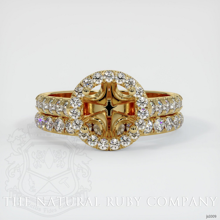 14K Yellow Gold Pave Ring Setting