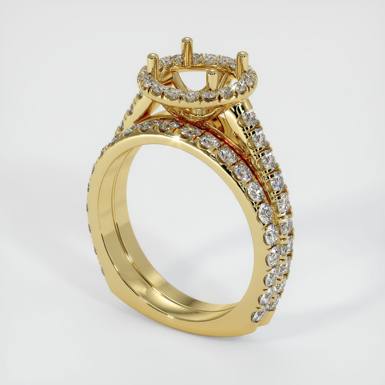 18K Yellow Gold Pave Ring Setting