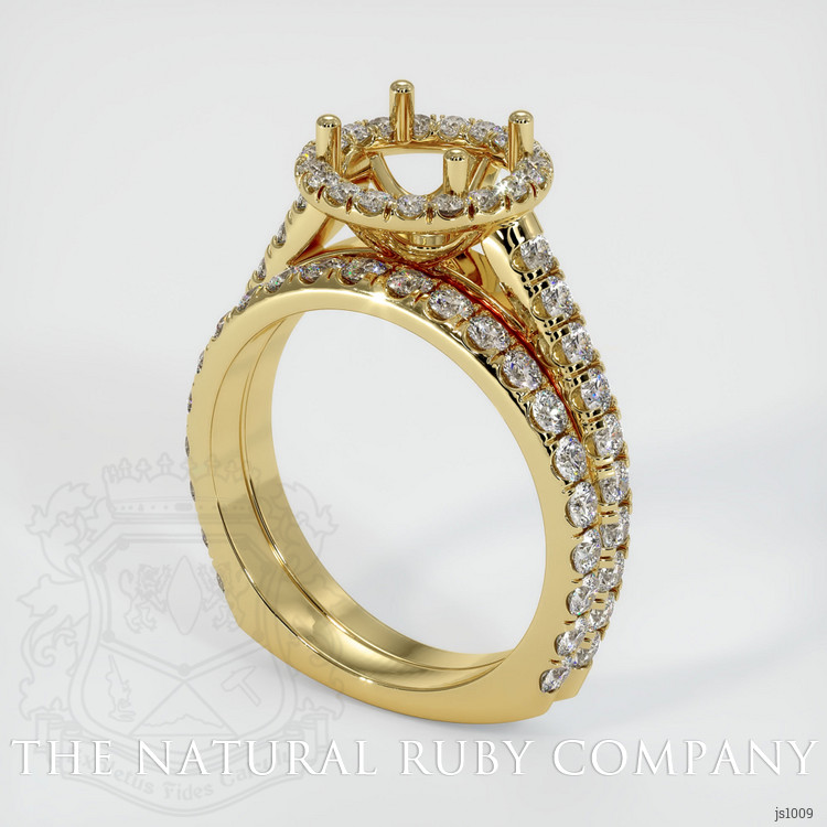 18K Yellow Gold Pave Ring Setting