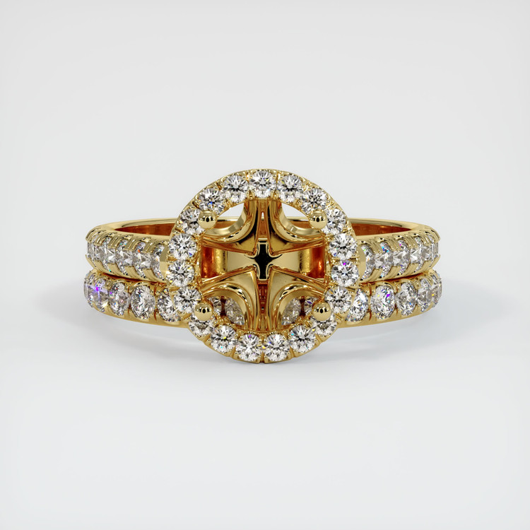 18K Yellow Gold Pave Ring Setting
