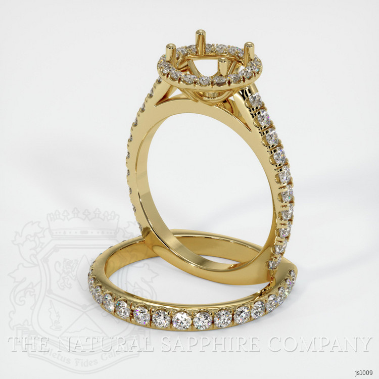 18K Yellow Gold Pave Ring Setting