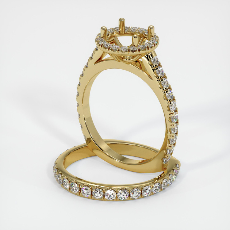 18K Yellow Gold Pave Ring Setting