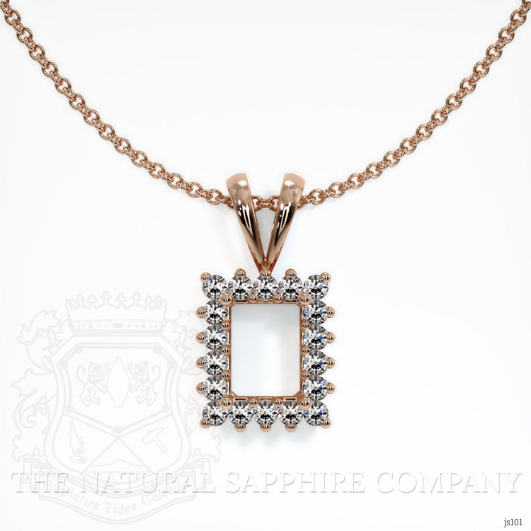 14K Rose Gold Halo Pendant Setting